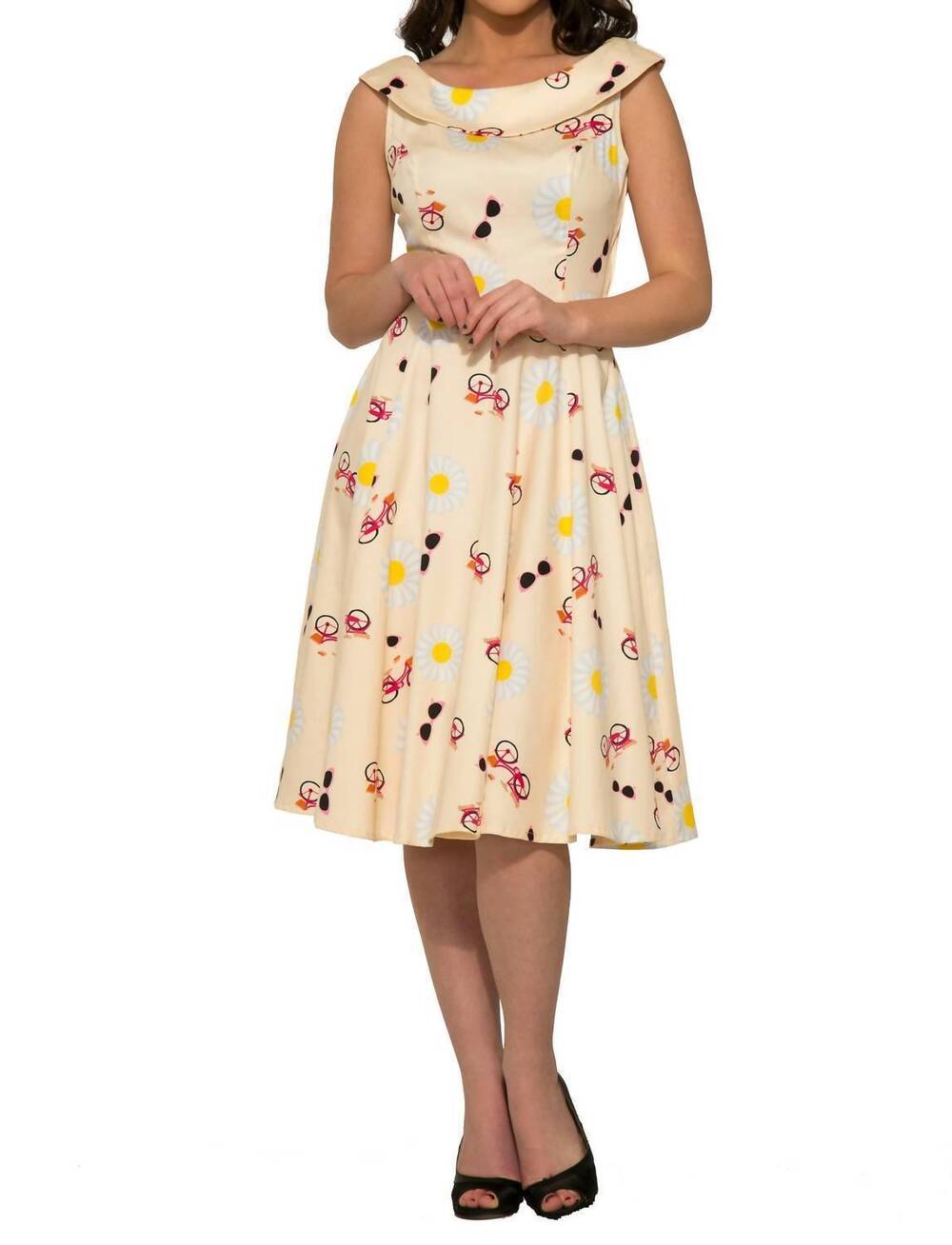 NEW ORCHID BLOOM sunnyside lane swing dress in cream